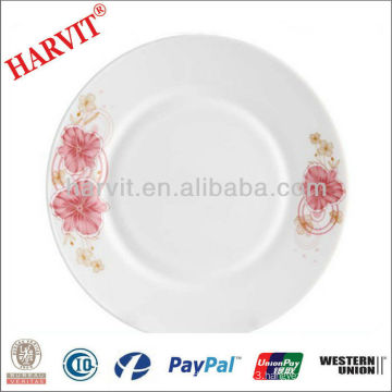 Various sizes round opal glassware plate heat resistant